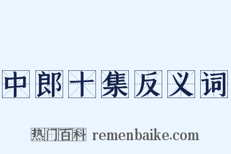 中郎十集反义词是什么意思的图片